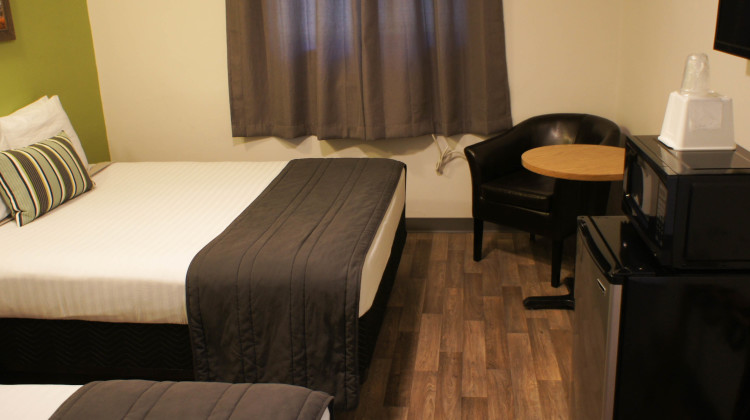 Updated modern motel room.  2 Queen beds with microwave, mini-fridge, cable TV, and free wi-fi 