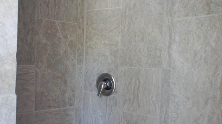 Updated shower in Modern Queen rooms, City Center Motel, Missoula